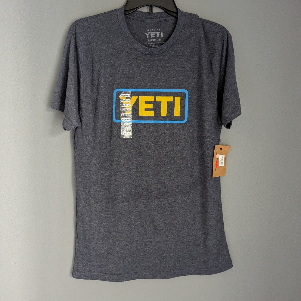 NWT. Yeti Brand Crew Neck T-shirt Navy Blue Men's Size Medium.
